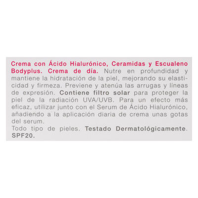 Crema día Bodyplus 50ml ácido hialurónico y ceramidas