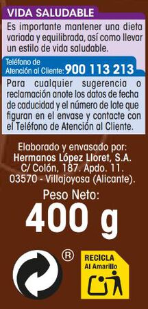 Preparado alimenticio al cacao sin gluten Alipende 400g