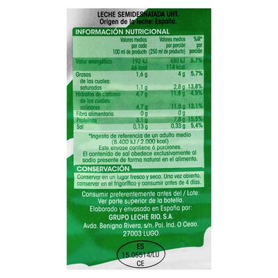 Leche Alipende Botella 1.5 litros semidesnatada