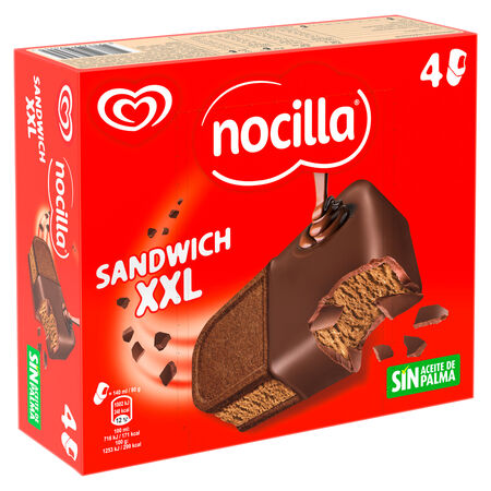 Helado sandwich XXL Nocilla 4 uds