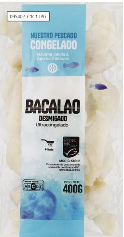 Bacalao al punto de sal en porciones sin piel 400g