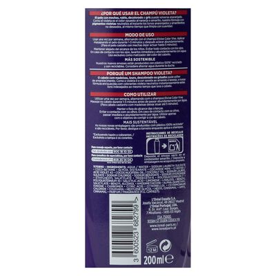 Champú Elvive 200ml color vive violeta anti efecto anaranjado