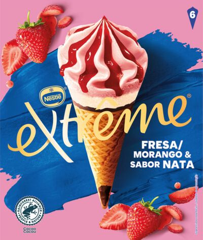Helado de cono Extrême Fresa-nata 6x120ml