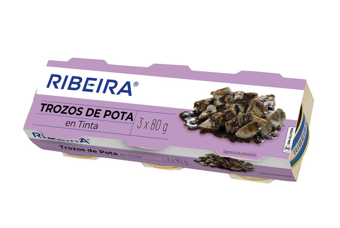 Pota en trozos en su tinta Ribeira P3