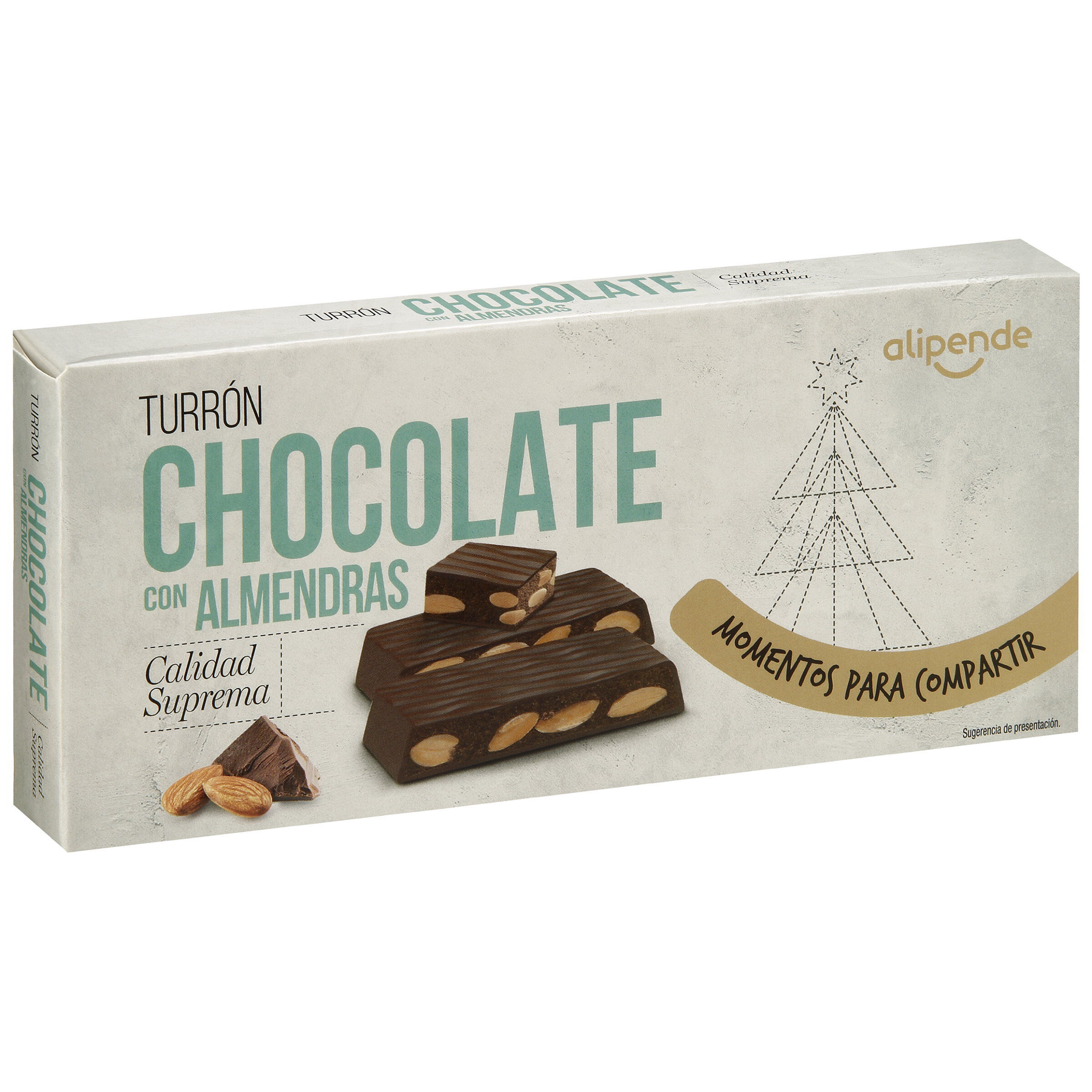 Turrón de chocolate Alipende 200g con almendras
