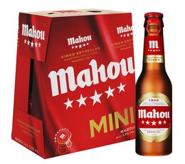 Cerveza rubia mini Mahou 5* 20cl pack 6