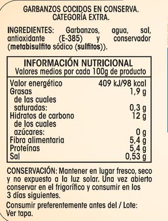 Garbanzo cocido Alipende 400g