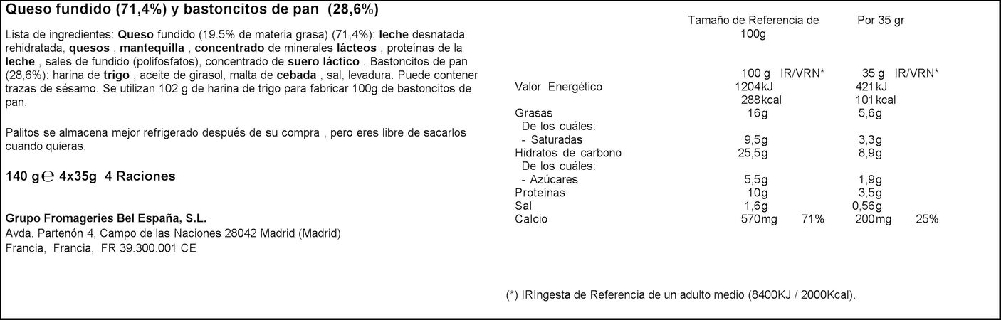 Queso en palitos La Vaca Que Ríe pack 4 uds