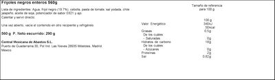 Frijoles negros enteros La costeña 560g