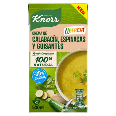 Crema calabacín espinacas y guisantes Knorr 500Ml
