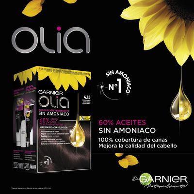 Tinte de cabello sin amon&iacute;aco Garnier Olia n&ordm; 4.15 chocolate