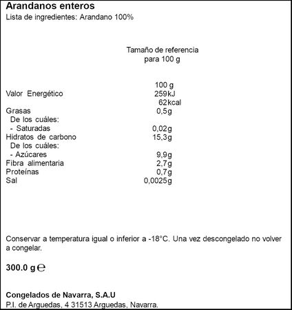 Arándanos congelados Cn 300g