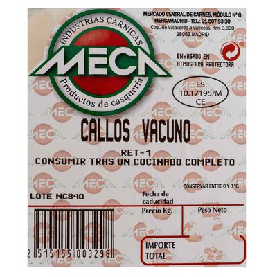 Callos de vacuno meca 450g aproximadamente