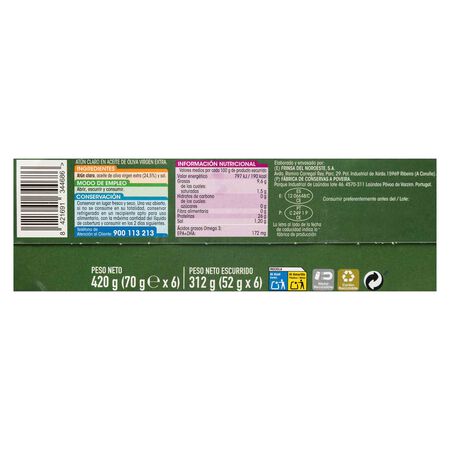 Atún claro Alipende pack 6 en aceite oliva virgen extra