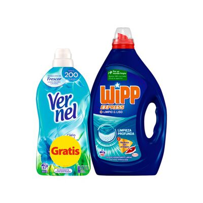 Detergente líquido Wipp Express 40 lavados limpio&liso+vernel