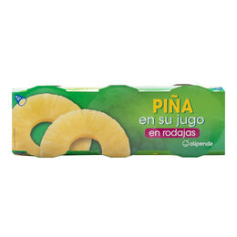 Piña en su jugo Alipende pack 3 en rodajas