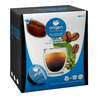 Café descafeinado Origen&Sensations 16 cápsulas (sistema Dolce Gusto)