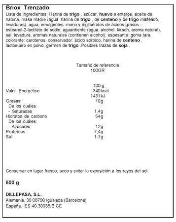Brioche Trenzado Musfi&acute;s 600g Esp. Torrijas