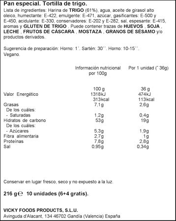 Tortilla de trigo clásica Dulcesol 6 unidades