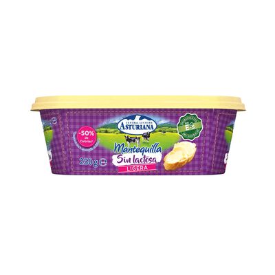 Mantequilla ligera sin lactosa Asturiana 250g
