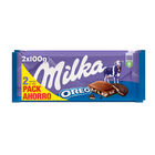 Chocolate con leche Milka 100g pack-2 con galleta oreo