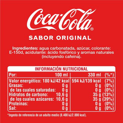 Refresco Coca-Cola Sabor Original lata pack 12 33cl