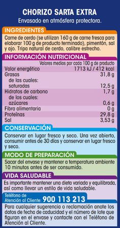 Chorizo sarta calidad extra Alipende pieza 280g