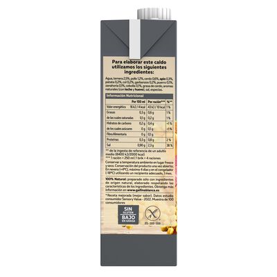 Caldo casero Gallina Blanca 1l cocido 100% natural