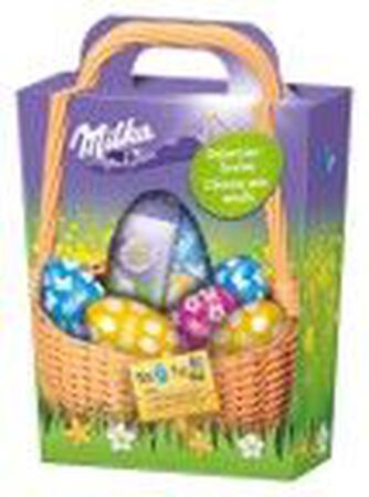 Cesta huevos de pascua de chocolate Milka 162g