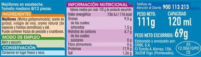 Mejillon Alipende 69g 8/12 escabeche