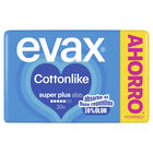 Compresa con alas cottonlike s&uacute;per plus Evax 20 unidades