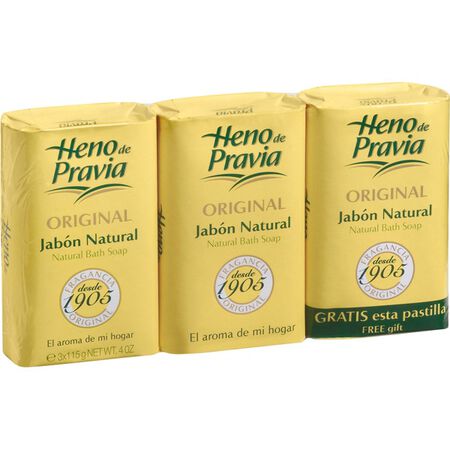 Jabón pastilla Heno Pravia 115 gr 2 unidades + 1 unidad