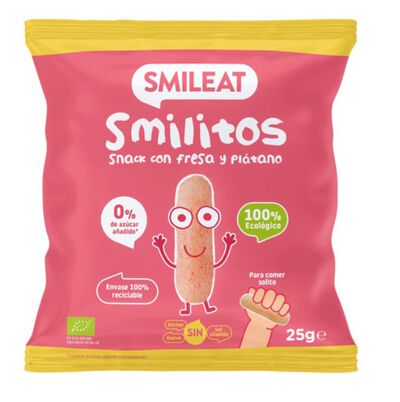 Smilitos fresa pl&aacute;tano Eco 25g Smileat