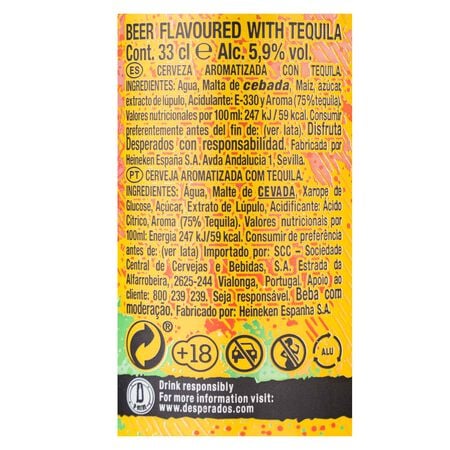 Cerveza rubia Desperados original lata 33cl