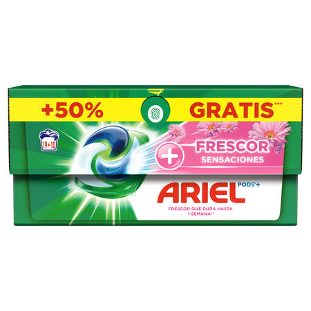 Detergente En Capsulas Ariel 19+8 Lavados Frescor Sensaciones