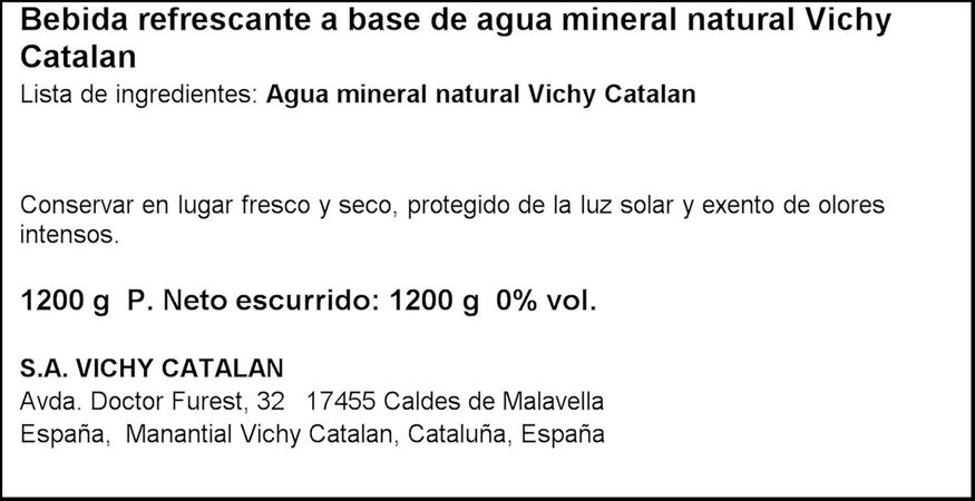 Agua con gas Vichy Catalán 1,2L