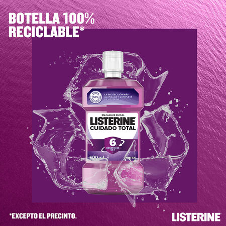 Enjuague bucal Listerine 500ml cuidado total menta