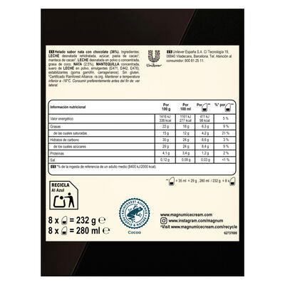 Helado Magnum after dinner frac 8 uds