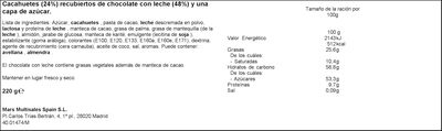 Chocolatina de chocolate con leche y rellenos de cacahuete M&M's 200g 