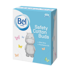 Bastoncillo de seguridad con punta de algod&oacute;n 100% Bel Baby 60u