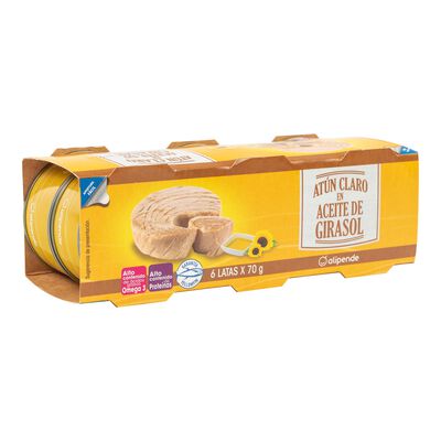 At&uacute;n claro Alipende pack 6 en aceite girasol
