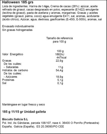 Galletas de Halloween Galicia Biscuits 185g