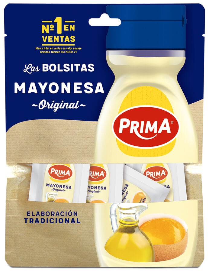 Mayonesa 12 bolsas individuales Prima 120g