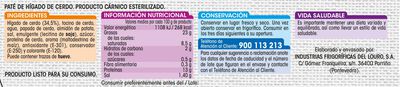 Pate de h&iacute;gado de cerdo con textura gruesa Alipende pack 3