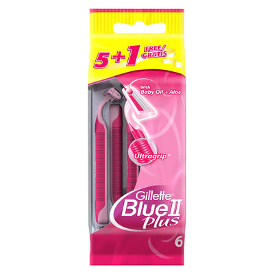 Maquinillas Desechables Para Mujer Gillette Blue II Plus 5 + 1 Uds