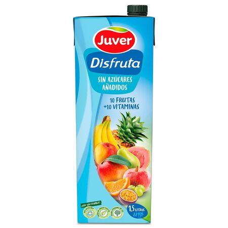 Néctar sin azúcar añadido 10 frutas + 10 vitaminas Disfruta Juver 1,5l