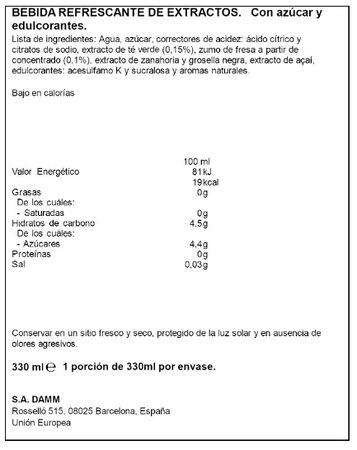 Refresco con sabor frutos rojos Nestea lata 33cl