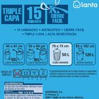 Bolsas de basura Lanta 15 uds 50 litros grandes color azul