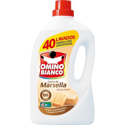 Detergente líquido Omino Bianco 40 lavados 2x1 jabón de marsella