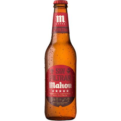 Cerveza sin filtrar Mahou 5 estrellas botella 33cl